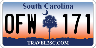 SC license plate OFW171