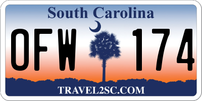 SC license plate OFW174