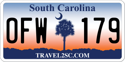 SC license plate OFW179