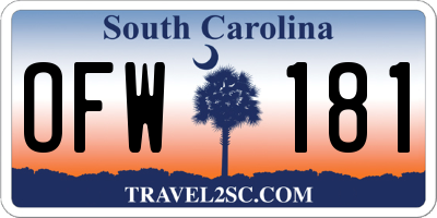 SC license plate OFW181