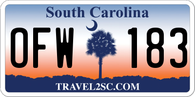 SC license plate OFW183