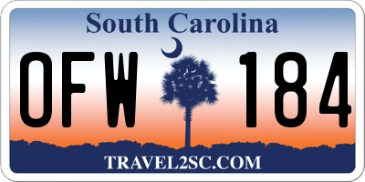 SC license plate OFW184