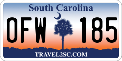 SC license plate OFW185