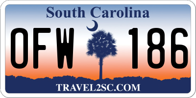 SC license plate OFW186