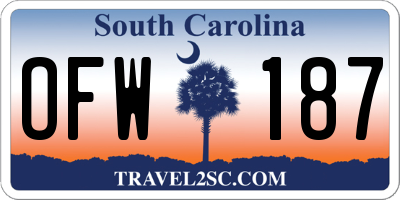 SC license plate OFW187