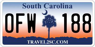 SC license plate OFW188