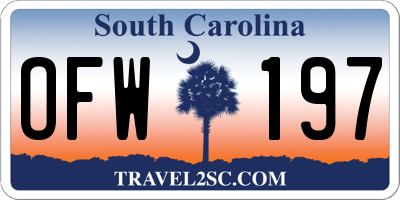 SC license plate OFW197