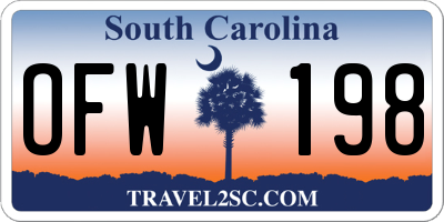 SC license plate OFW198