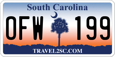 SC license plate OFW199