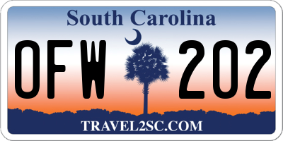 SC license plate OFW202