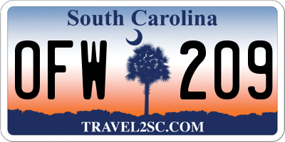 SC license plate OFW209