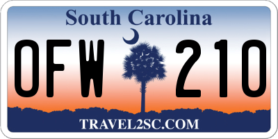 SC license plate OFW210