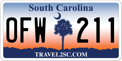 SC license plate OFW211