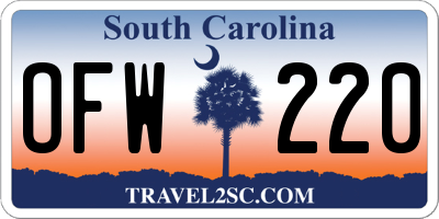 SC license plate OFW220