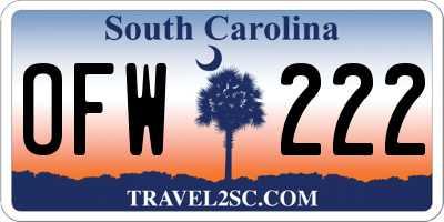 SC license plate OFW222