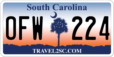 SC license plate OFW224