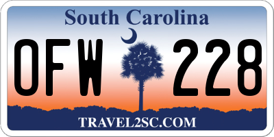 SC license plate OFW228