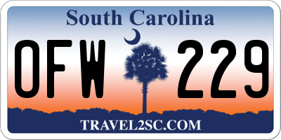SC license plate OFW229