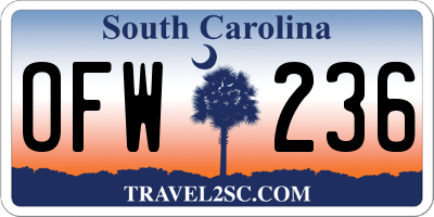SC license plate OFW236