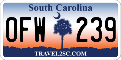 SC license plate OFW239