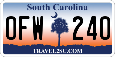 SC license plate OFW240