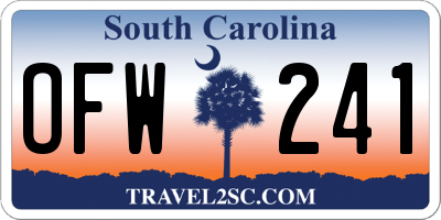 SC license plate OFW241