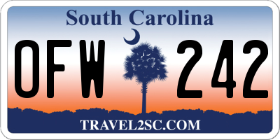 SC license plate OFW242