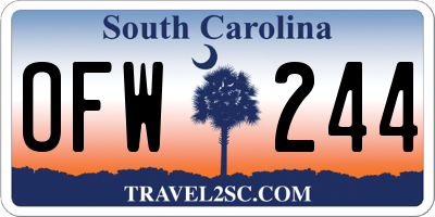 SC license plate OFW244