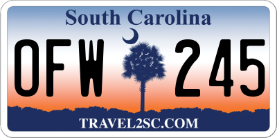 SC license plate OFW245