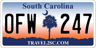SC license plate OFW247