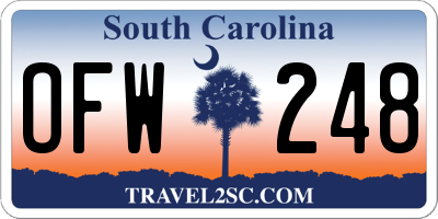 SC license plate OFW248