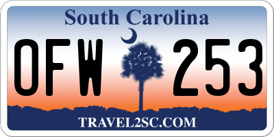 SC license plate OFW253