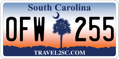 SC license plate OFW255