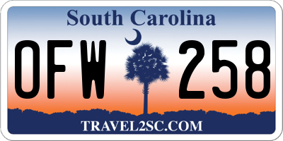 SC license plate OFW258