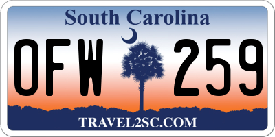 SC license plate OFW259