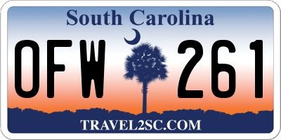 SC license plate OFW261