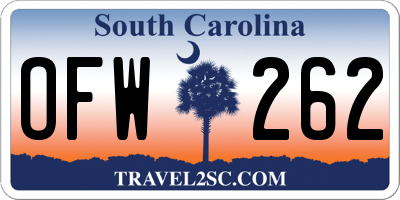 SC license plate OFW262