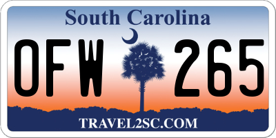 SC license plate OFW265