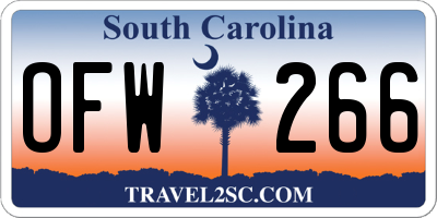 SC license plate OFW266