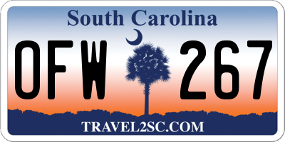 SC license plate OFW267