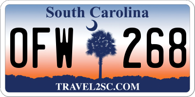SC license plate OFW268