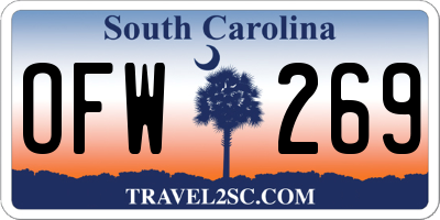 SC license plate OFW269