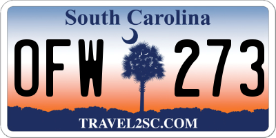 SC license plate OFW273