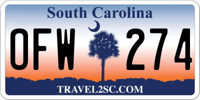 SC license plate OFW274