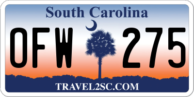 SC license plate OFW275