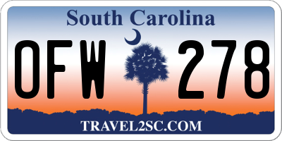 SC license plate OFW278