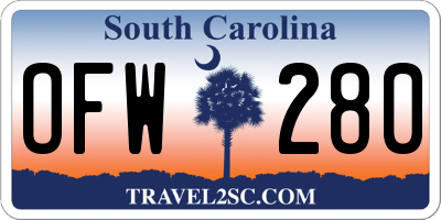 SC license plate OFW280