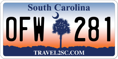 SC license plate OFW281