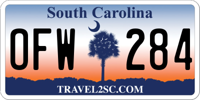 SC license plate OFW284