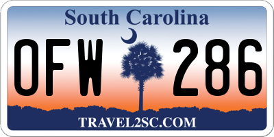 SC license plate OFW286